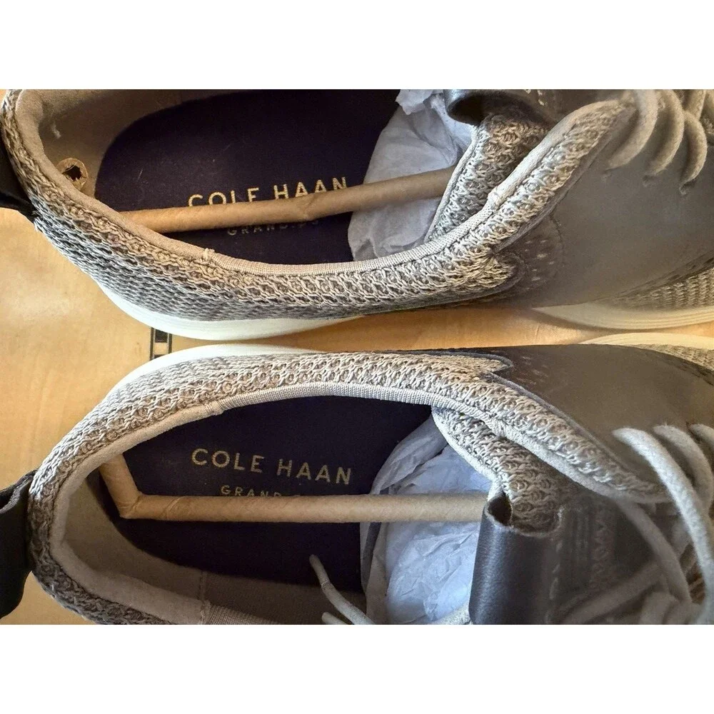 Cole Haan Grand Tour Knit Oxford Mens Size 9 M Gray Black Shoes Lace Up EUC